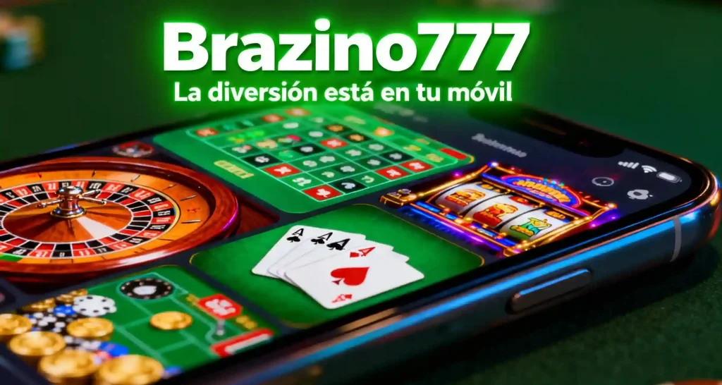 Brazino777 mobile app en pantalla del móvil